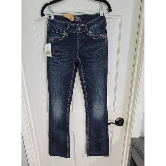 Silver Aiko Jeans Womens Blue Denim‎ Pants Bootcut Legs Mid Rise Size W25 NWT - Picture 5 of 13